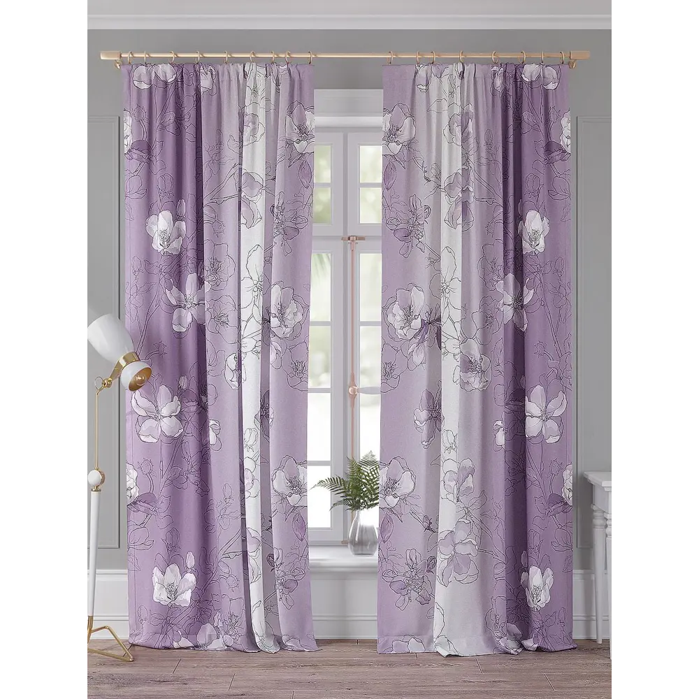 Фото Комплект штор Comfy Way Кленотрис TD-958431 на шторной ленте, 260x150 см, цвет белый Фото Комплект штор Comfy Way Кленотрис TD-958431 на шторной ленте, 260x150 см, цвет белый