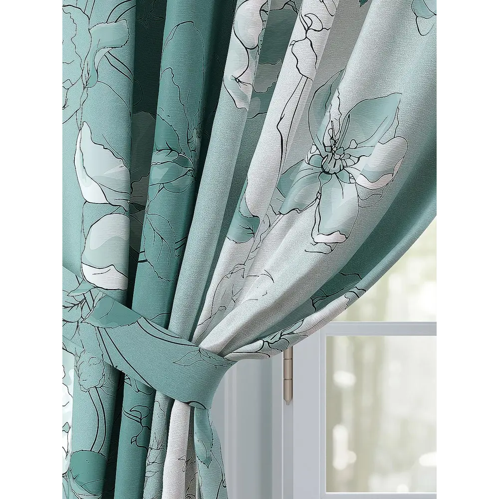 Фото 3 Комплект штор Comfy Way Митонрис TD-958433 на шторной ленте, 260x150 см, цвет белый Фото 3 Комплект штор Comfy Way Митонрис TD-958433 на шторной ленте, 260x150 см, цвет белый