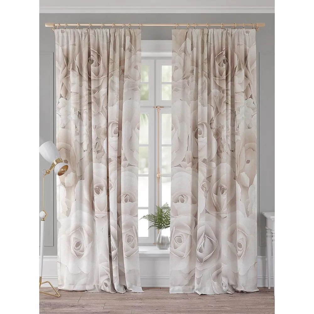 Фото Комплект штор Comfy Way Норфорск TD-958436 на шторной ленте, 260x150 см, цвет бежевый Фото Комплект штор Comfy Way Норфорск TD-958436 на шторной ленте, 260x150 см, цвет бежевый