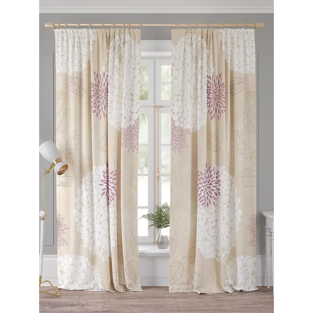 Фото Комплект штор Comfy Way Лейнорс TD-958444 на шторной ленте, 260x150 см, цвет разноцветный Фото Комплект штор Comfy Way Лейнорс TD-958444 на шторной ленте, 260x150 см, цвет разноцветный