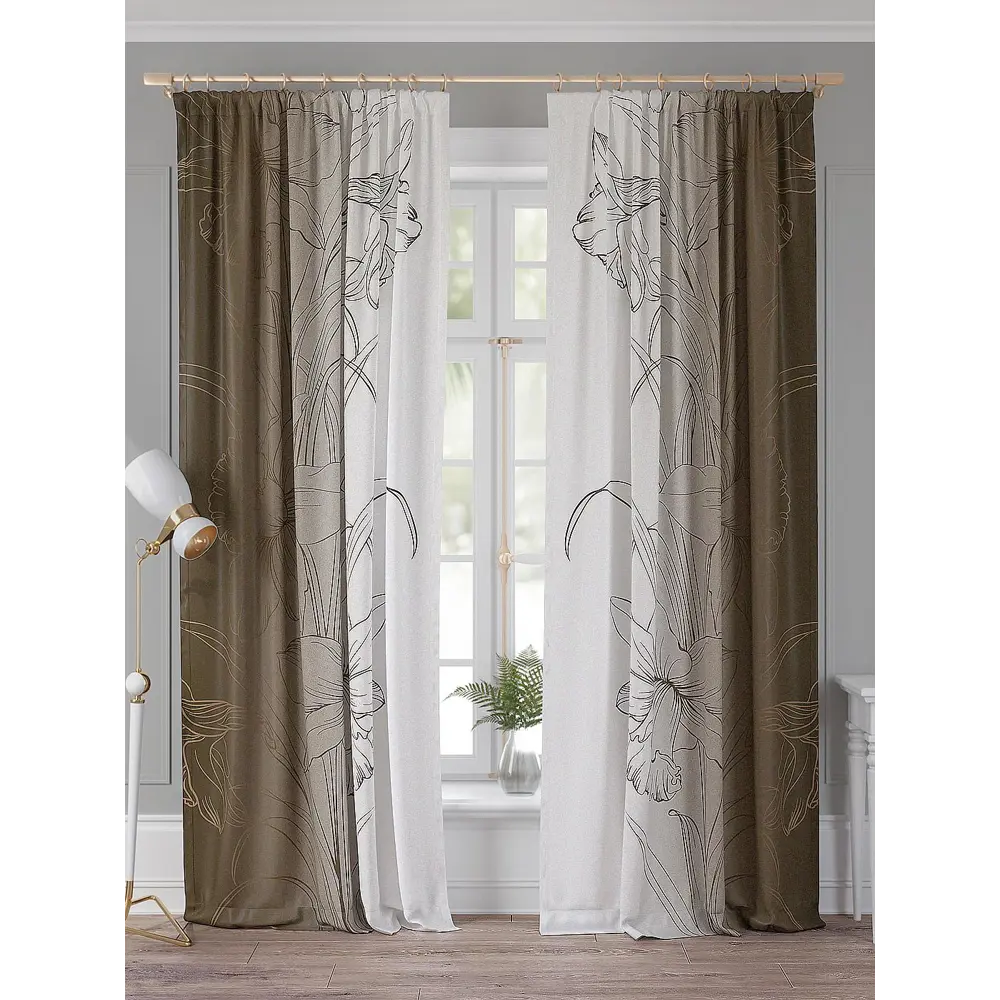 Фото Комплект штор Comfy Way Риметринс TD-958455 на шторной ленте, 260x150 см, цвет разноцветный Фото Комплект штор Comfy Way Риметринс TD-958455 на шторной ленте, 260x150 см, цвет разноцветный