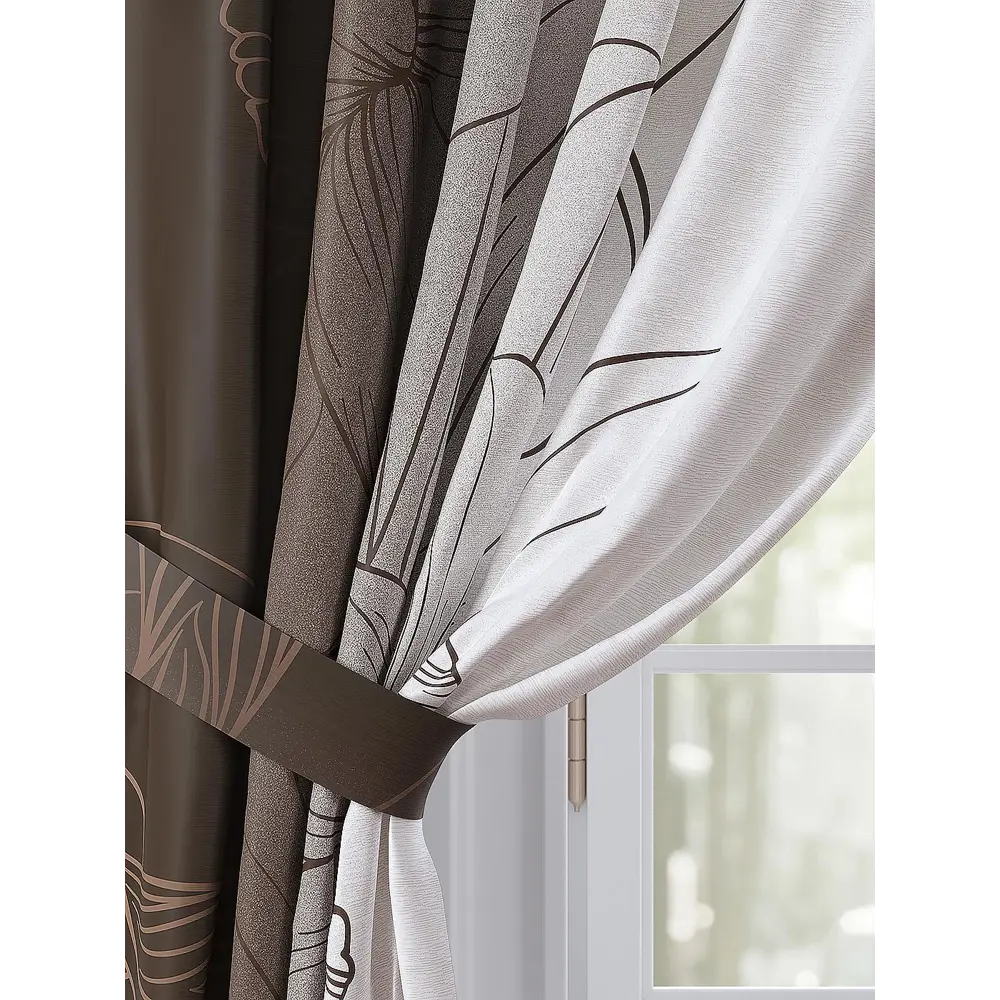 Фото 3 Комплект штор Comfy Way Риметринс TD-958455 на шторной ленте, 260x150 см, цвет разноцветный Фото 3 Комплект штор Comfy Way Риметринс TD-958455 на шторной ленте, 260x150 см, цвет разноцветный