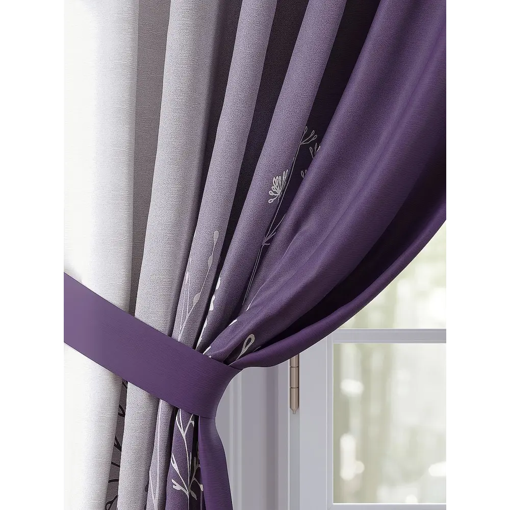 Фото 3 Комплект штор Comfy Way Лоригонс TD-958510 на шторной ленте, 260x150 см, цвет белый Фото 3 Комплект штор Comfy Way Лоригонс TD-958510 на шторной ленте, 260x150 см, цвет белый