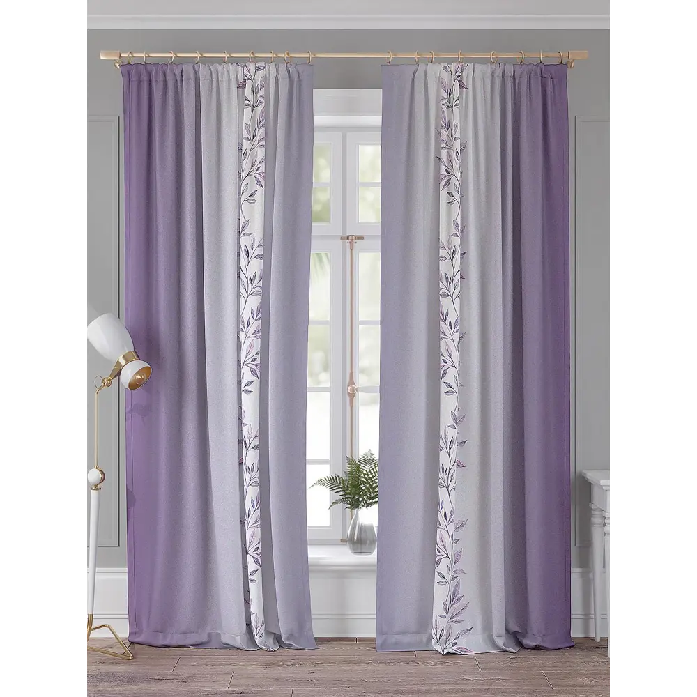 Фото Комплект штор Comfy Way Лорипес TD-958515 на шторной ленте, 260x150 см, цвет разноцветный Фото Комплект штор Comfy Way Лорипес TD-958515 на шторной ленте, 260x150 см, цвет разноцветный