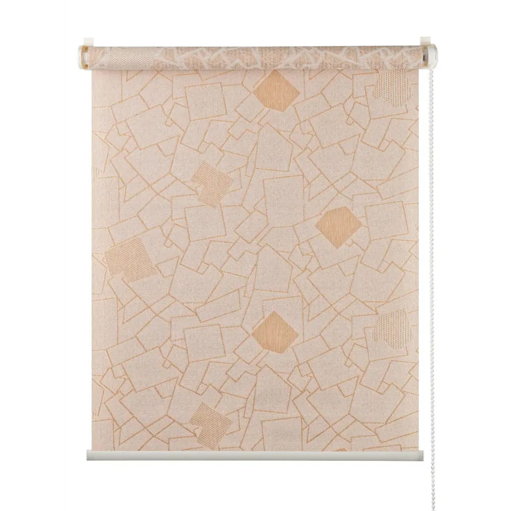 Фото Миниролло ПраймДекор "Геометрия" серебристо-бежевый 68x170