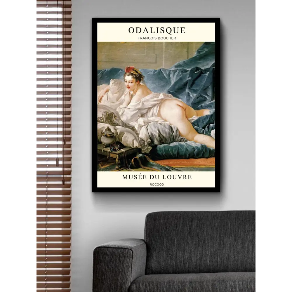 Фото 3 Постер на холсте Франсуа Буше - Темноволосая одалиска 60x90 см в подарочном тубусе без рамы