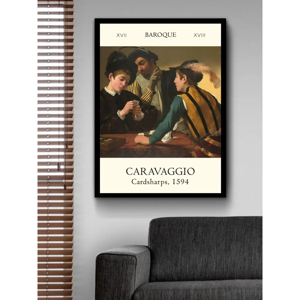 Фото 2 Постер Караваджо - Шулера 40x50 см в раме Фото 2 Постер Караваджо - Шулера 40x50 см в раме