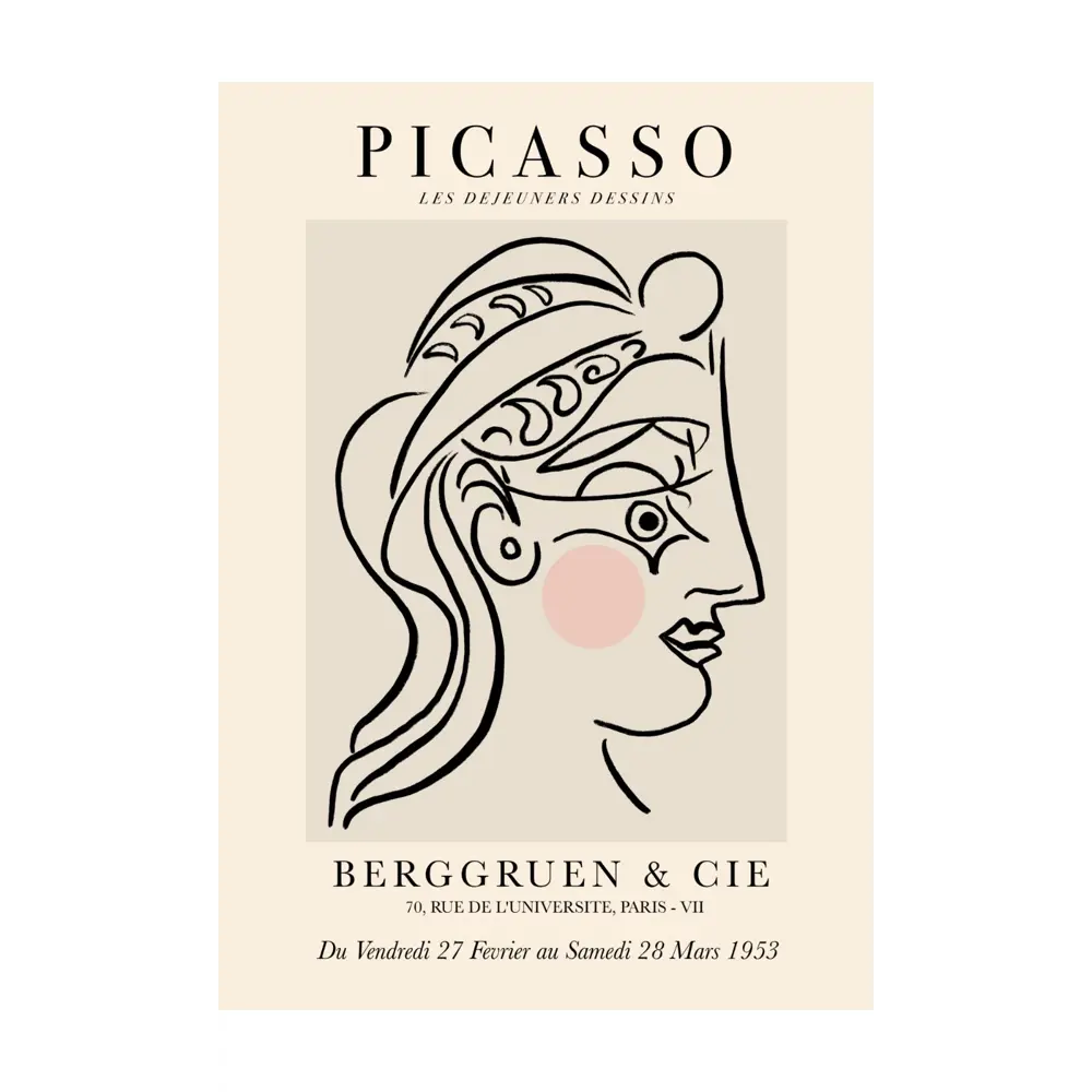 Фото Постер на холсте Пабло Пикассо - Профиль 60x90 см в подарочном тубусе без рамы