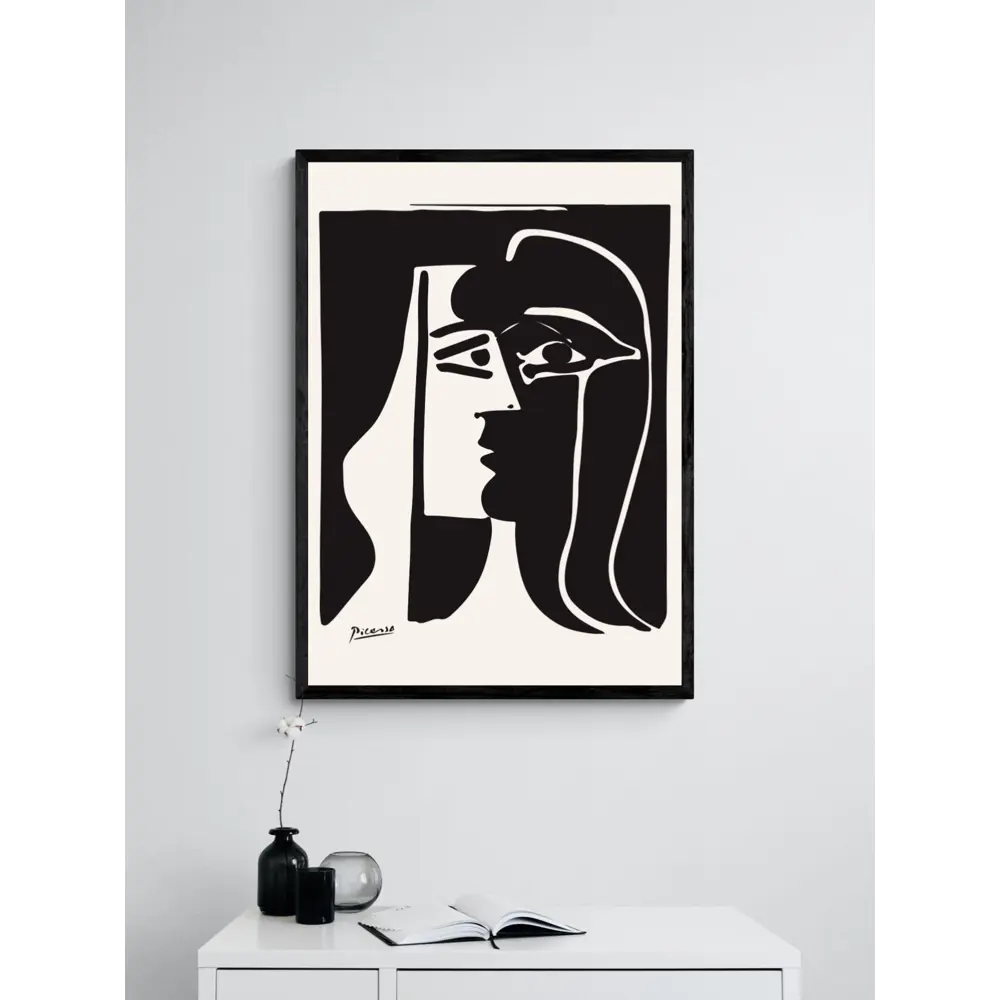 Фото 3 Постер на холсте Пабло Пикассо - Минималистичный черно-белый портрет 40x50 см в подарочном тубусе без рамы