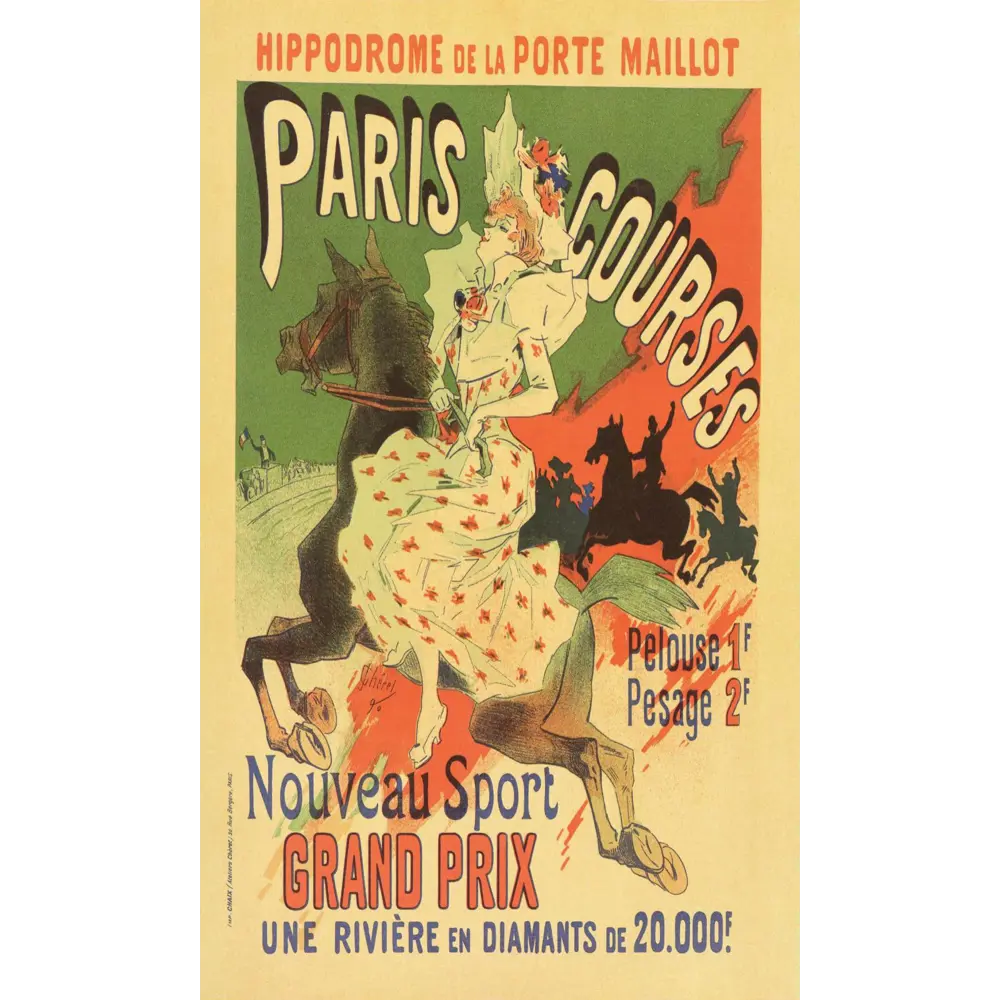 Фото Постер Рекламный плакат - Paris Courses 60x90 см в раме