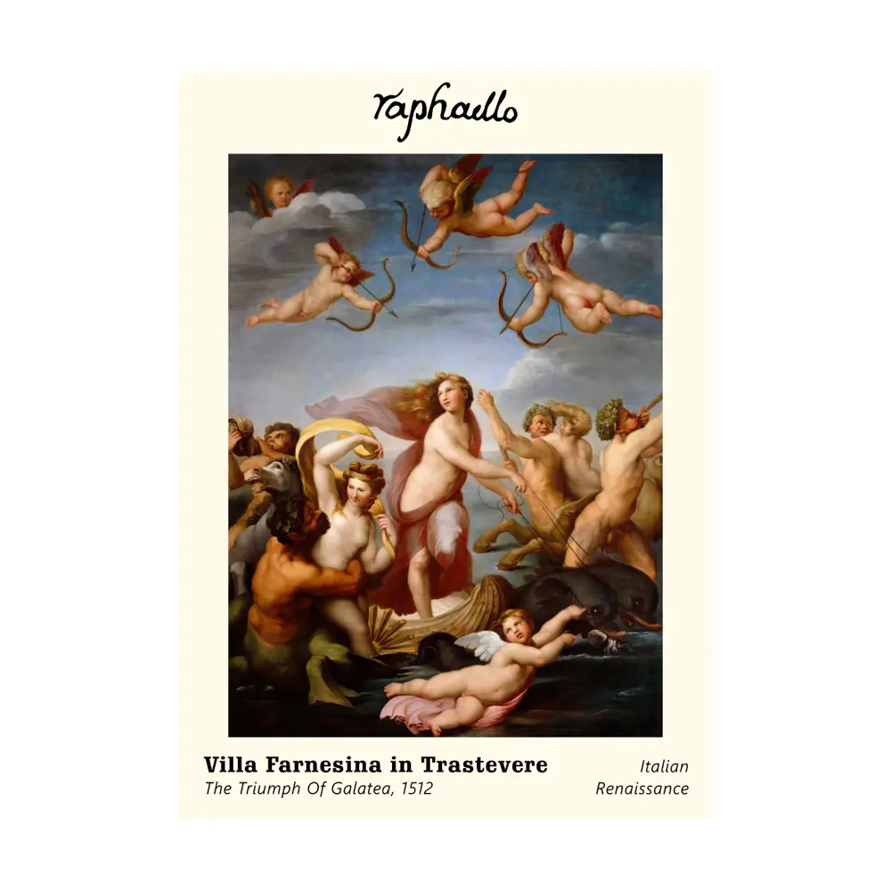 Фото Постер на холсте Рафаэль Санти - Триумф Галатеи 90x120 см в подарочном тубусе без рамы Фото Постер на холсте Рафаэль Санти - Триумф Галатеи 90x120 см в подарочном тубусе без рамы