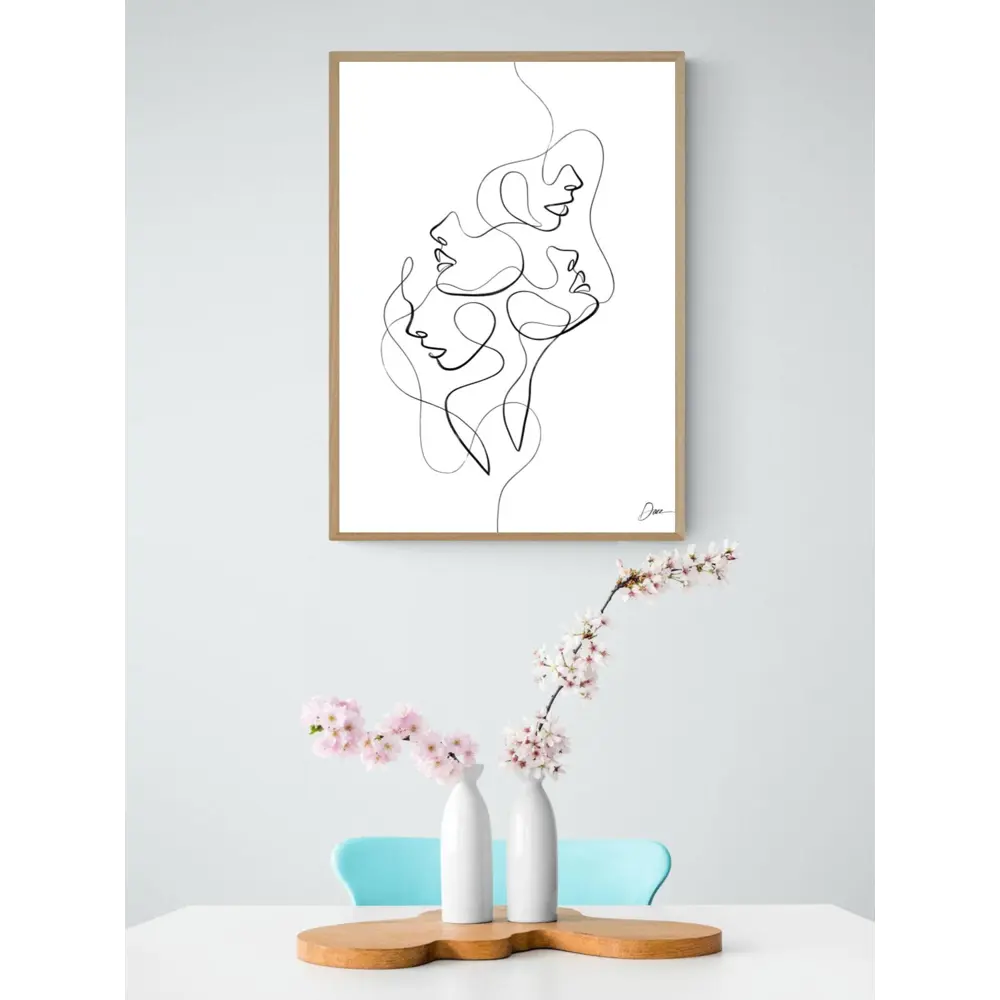 Фото 2 Постер на холсте Линии - Женские лица 90x120 см в подарочном тубусе без рамы