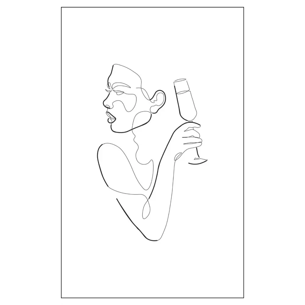 Фото Постер на холсте Линии - Девушка с бокалом 40x50 см в подарочном тубусе без рамы Фото Постер на холсте Линии - Девушка с бокалом 40x50 см в подарочном тубусе без рамы