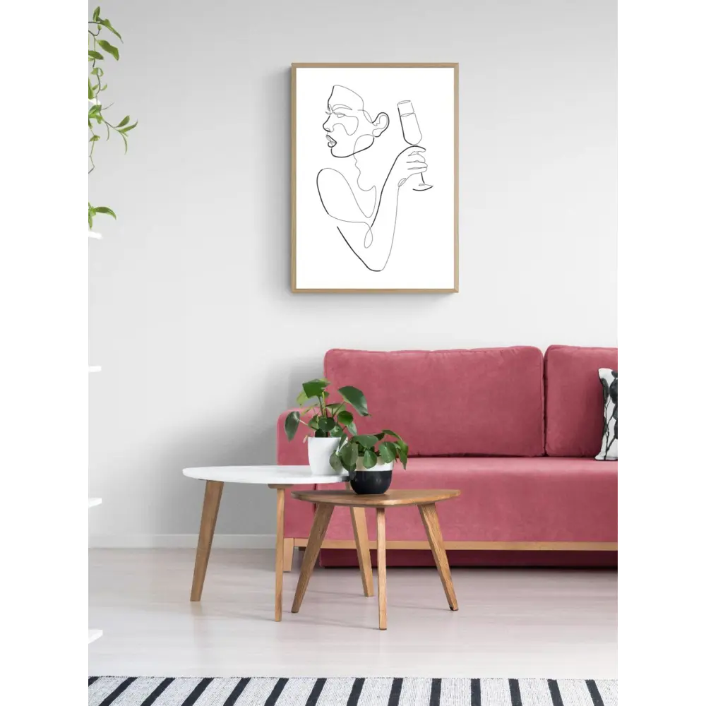 Фото 2 Постер на холсте Линии - Девушка с бокалом 40x50 см в подарочном тубусе без рамы Фото 2 Постер на холсте Линии - Девушка с бокалом 40x50 см в подарочном тубусе без рамы