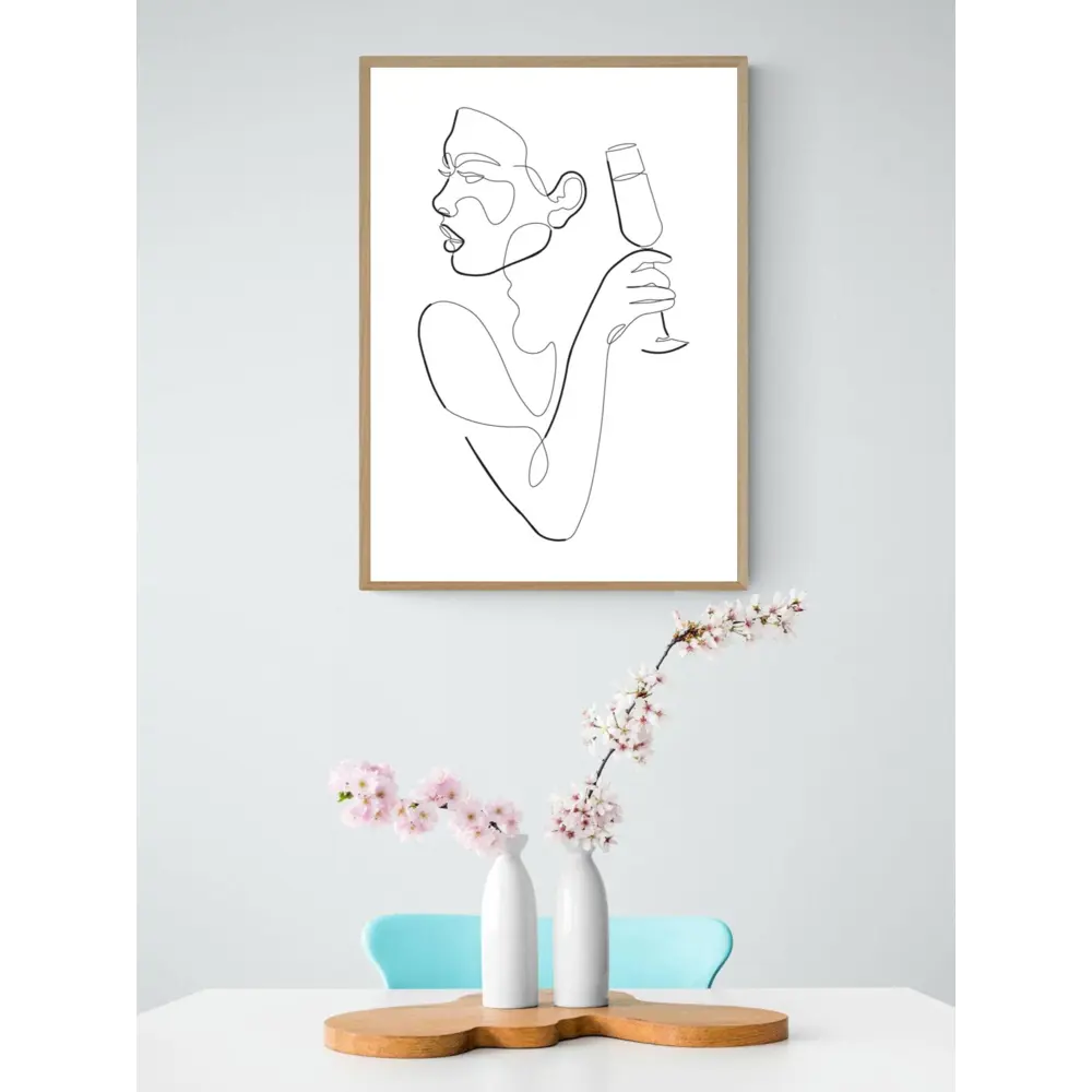 Фото 3 Постер на холсте Линии - Девушка с бокалом 40x50 см в подарочном тубусе без рамы Фото 3 Постер на холсте Линии - Девушка с бокалом 40x50 см в подарочном тубусе без рамы