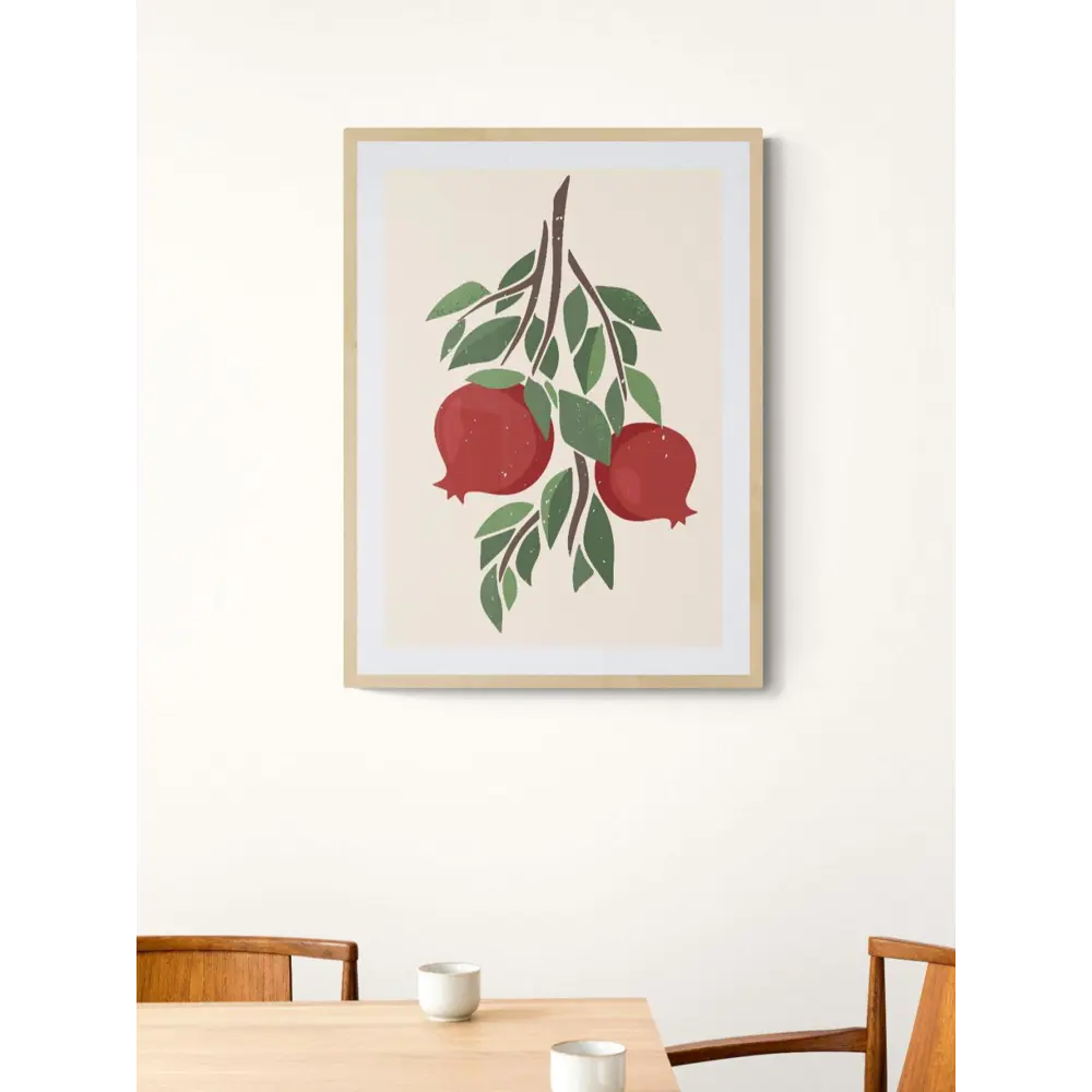 Фото 2 Постер Овощи и фрукты - Плоды граната на ветке 50x70 см в раме Фото 2 Постер Овощи и фрукты - Плоды граната на ветке 50x70 см в раме