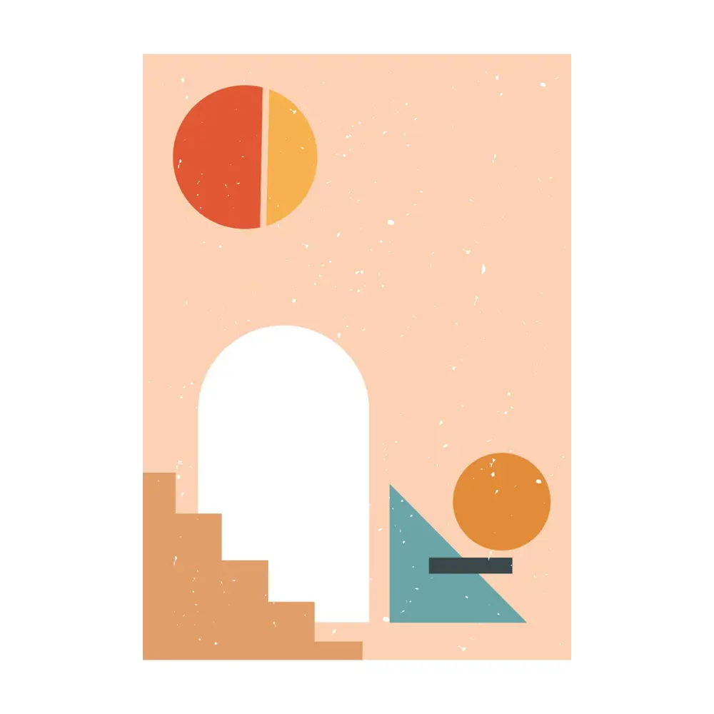 Фото Постер на холсте Абстракция - Город из фигур 60x90 см в подарочном тубусе без рамы