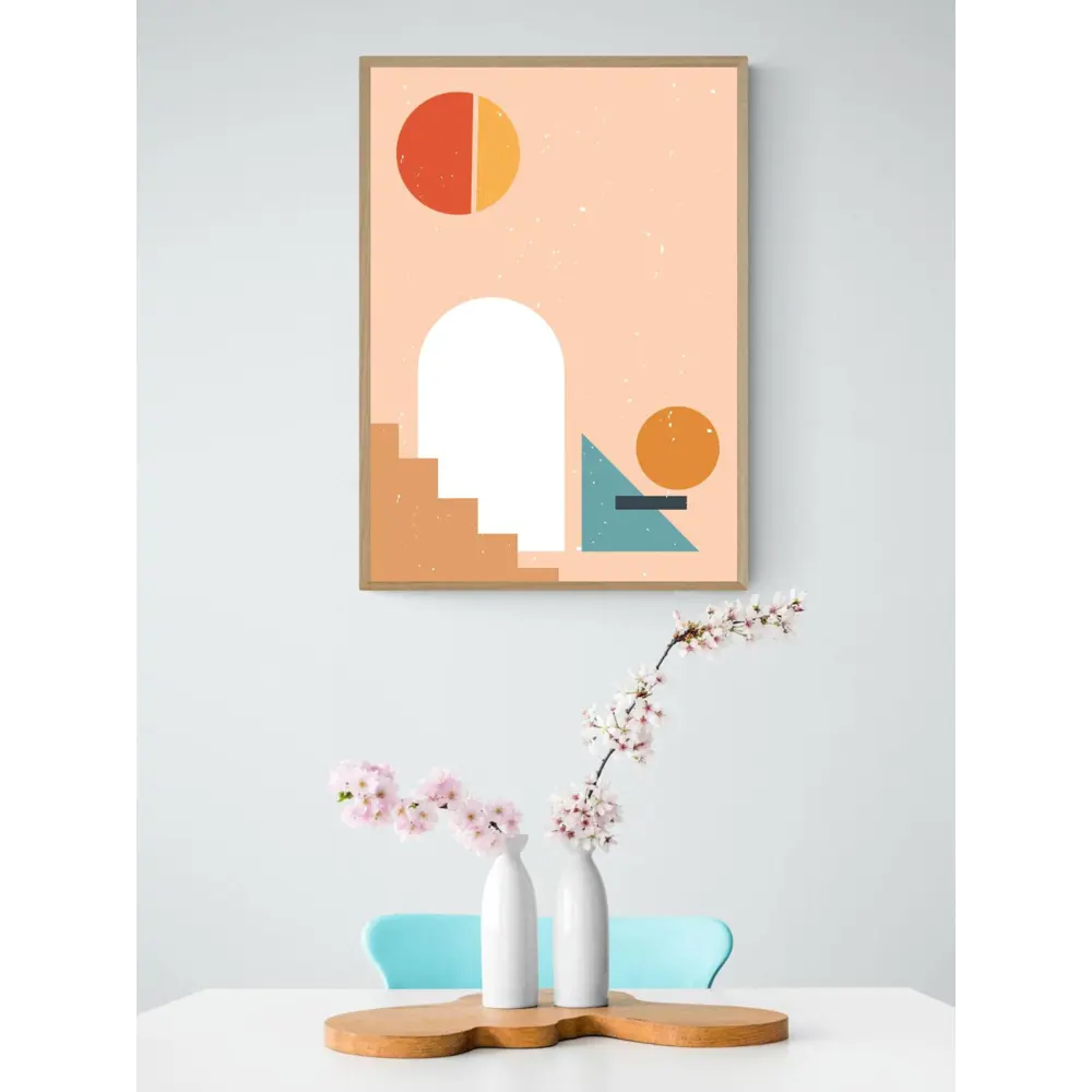 Фото 2 Постер на холсте Абстракция - Город из фигур 60x90 см в подарочном тубусе без рамы