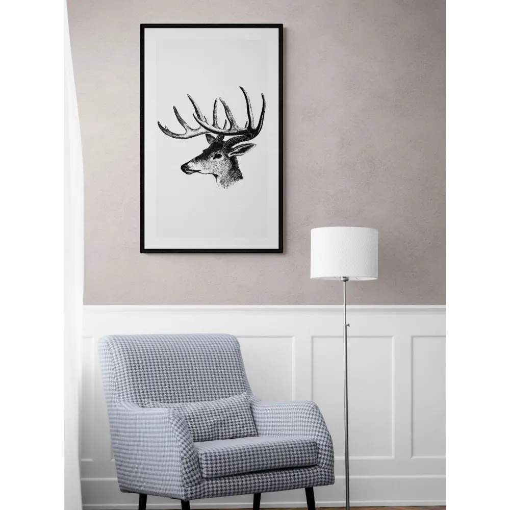 Фото 2 Постер на холсте Олени - Голова оленя 90x120 см в подарочном тубусе без рамы Фото 2 Постер на холсте Олени - Голова оленя 90x120 см в подарочном тубусе без рамы