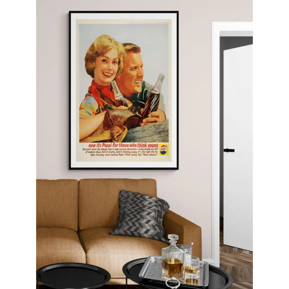 Фото 2 Постер на холсте Рекламный плакат - Напиток Pepsi Cola 40x50 см в подарочном тубусе без рамы маленький