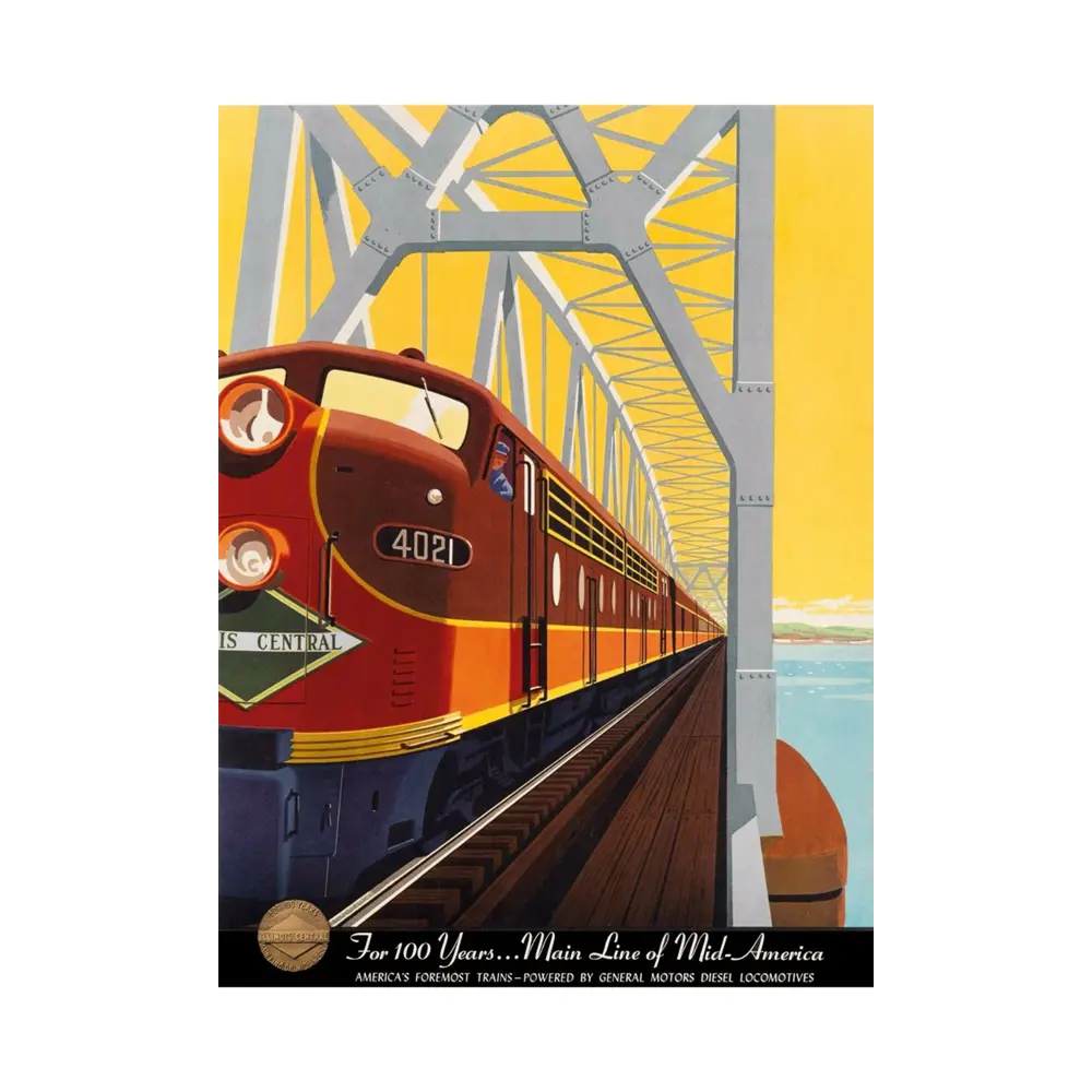 Фото Постер на холсте Поезда - Лучший поезд Америки 50x70 см в подарочном тубусе без рамы