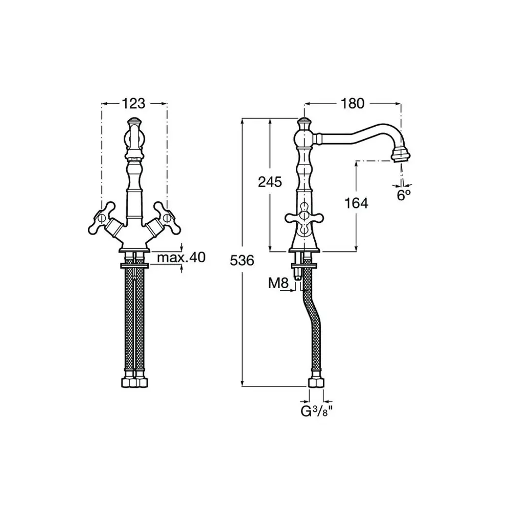 Фото 2 Смеситель для раковины Roca Carmen двухвентильный цвет хром 5A384BC00 Фото 2 Смеситель для раковины Roca Carmen двухвентильный цвет хром 5A384BC00
