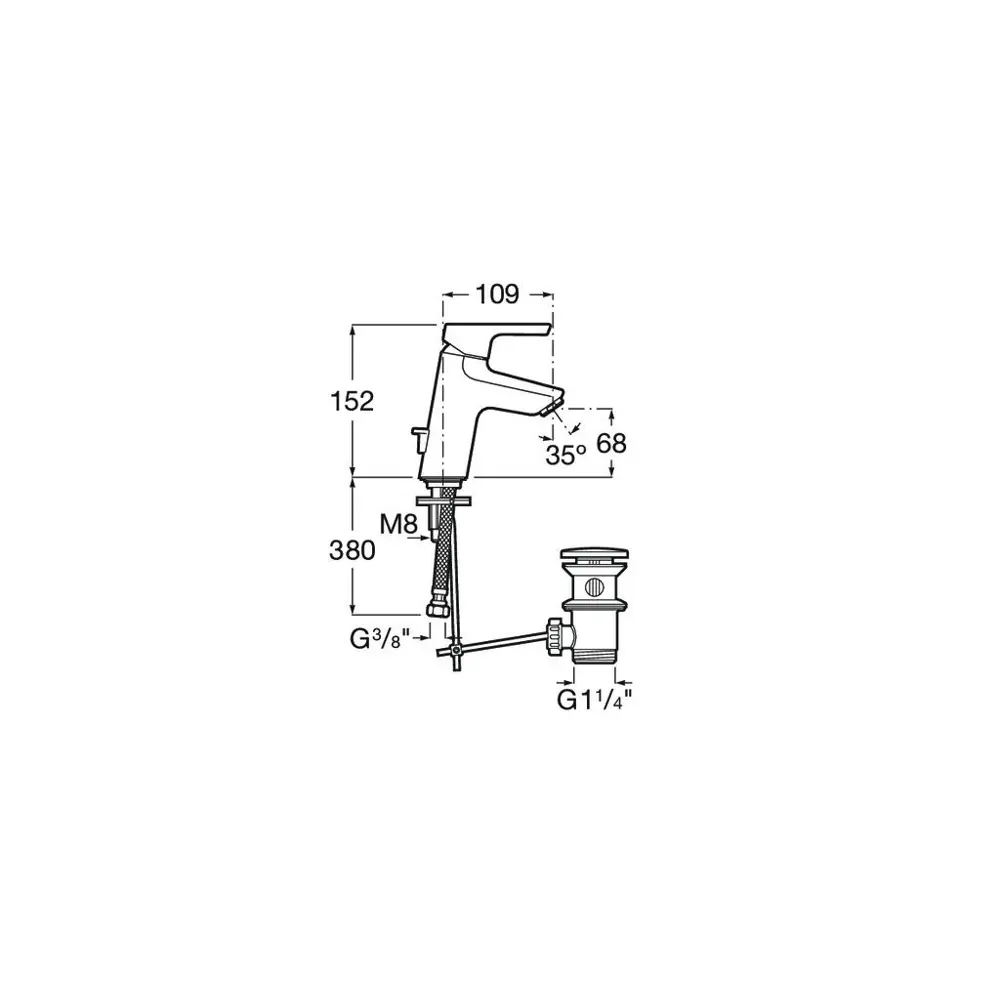 Фото 2 Смеситель для раковины Roca Malva однорычажный цвет хром 5A303BC0M Фото 2 Смеситель для раковины Roca Malva однорычажный цвет хром 5A303BC0M