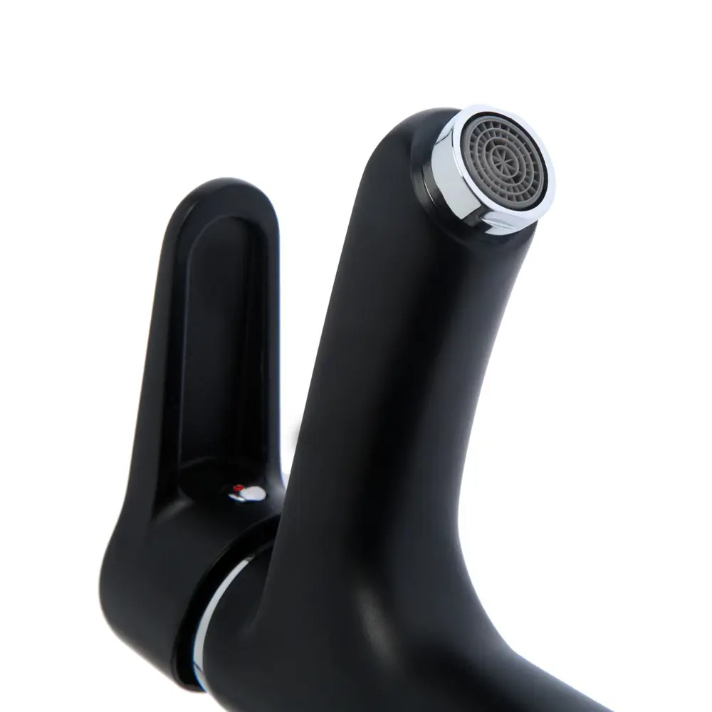 Фото 2 Смеситель для раковины Accoona A96111F однорычажный цвет черный Фото 2 Смеситель для раковины Accoona A96111F однорычажный цвет черный