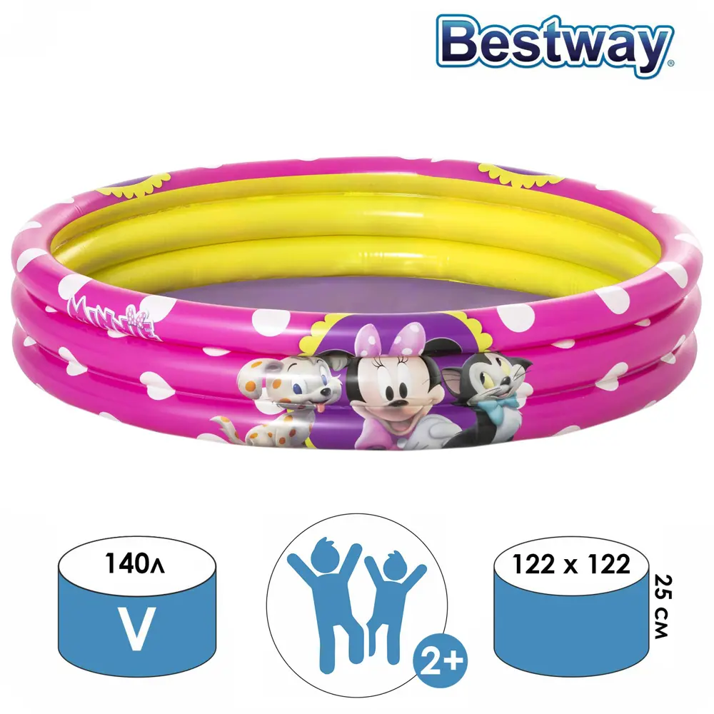 Фото Бассейн надувной Bestway 91079 Минни 122x25 см Фото Бассейн надувной Bestway 91079 Минни 122x25 см