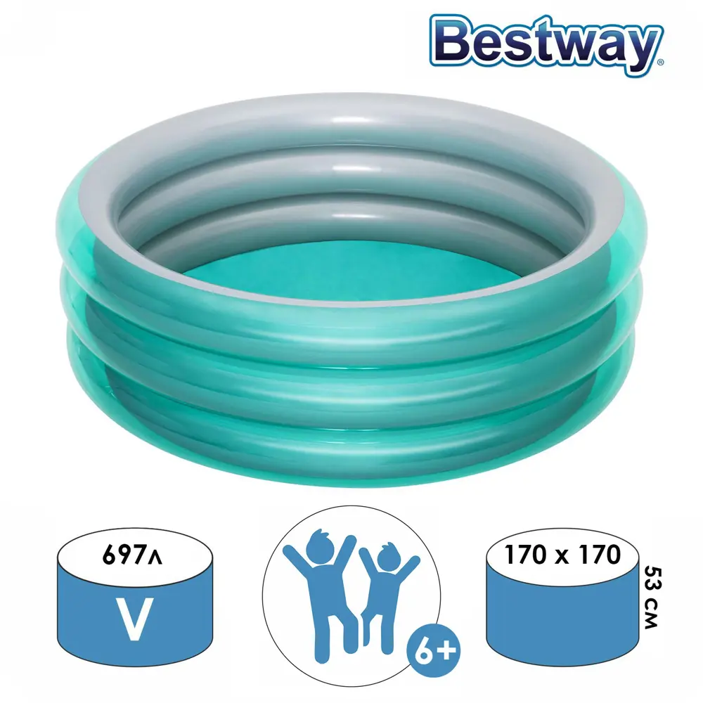 Фото Бассейн надувной Bestway 51042 Металлик 170x53 см Фото Бассейн надувной Bestway 51042 Металлик 170x53 см