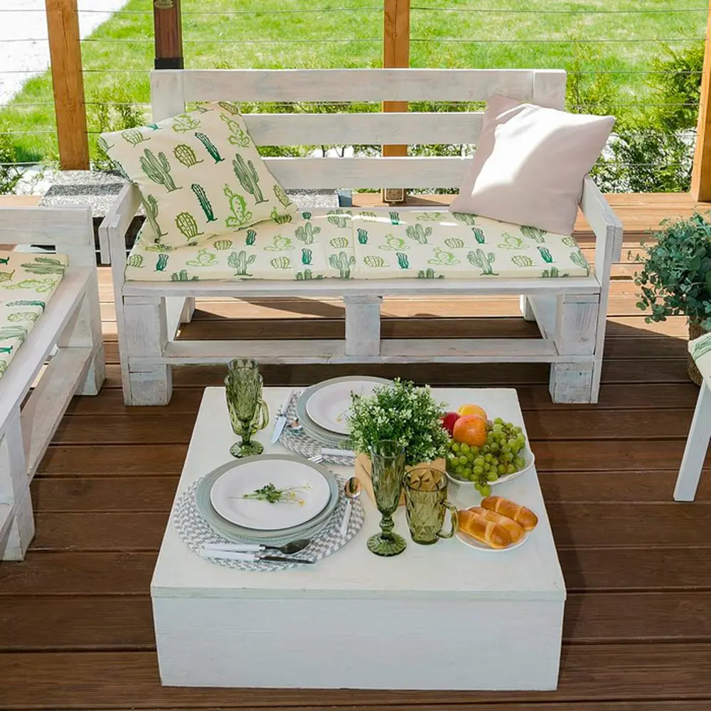 Фото 4 Подушка на скамейку "Кактусы" 45x150 см (1/6) "Этель" 4264648