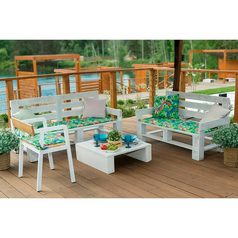 Фото 3 Подушка на скамейку "Попугай" 45x150 см (1/6) "Этель" 4264627