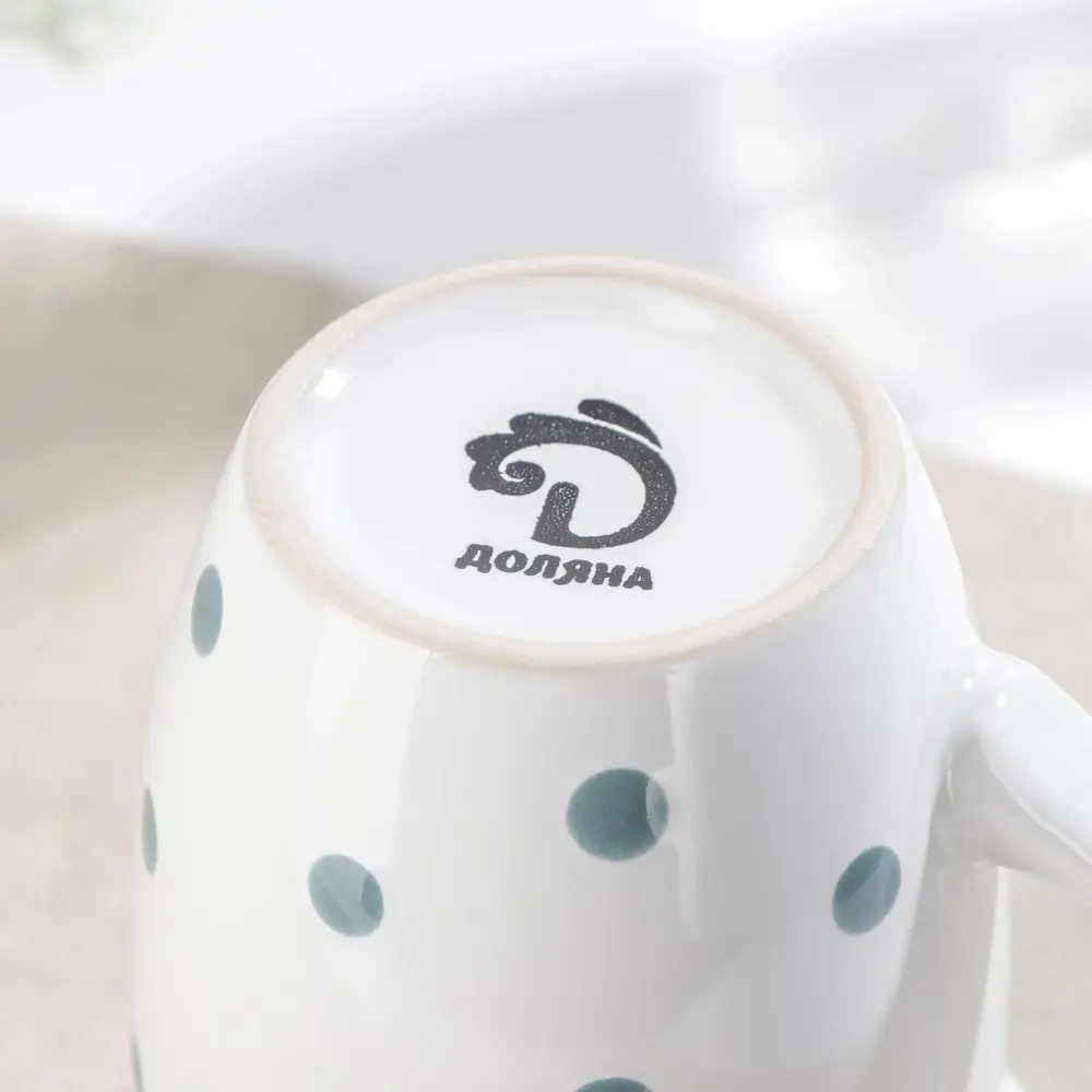 Фото 2 Кружка Доляна «Горох» 340 мл цвет синий 6911640