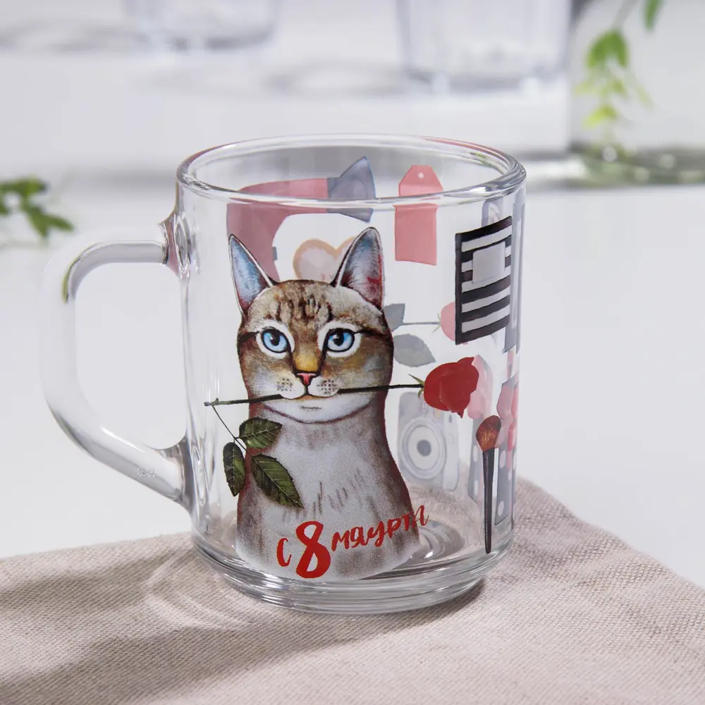 Фото Кружка Доляна «8 Марта. Кот» 200 мл