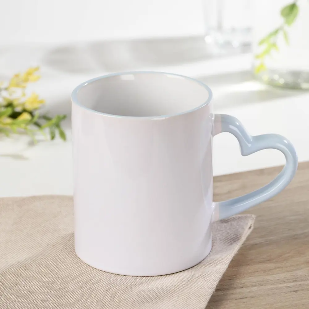 Фото Кружка под сублимацию Доляна «Лав стори» 320 мл 12×8×9.5 см цвет нежно-голубой