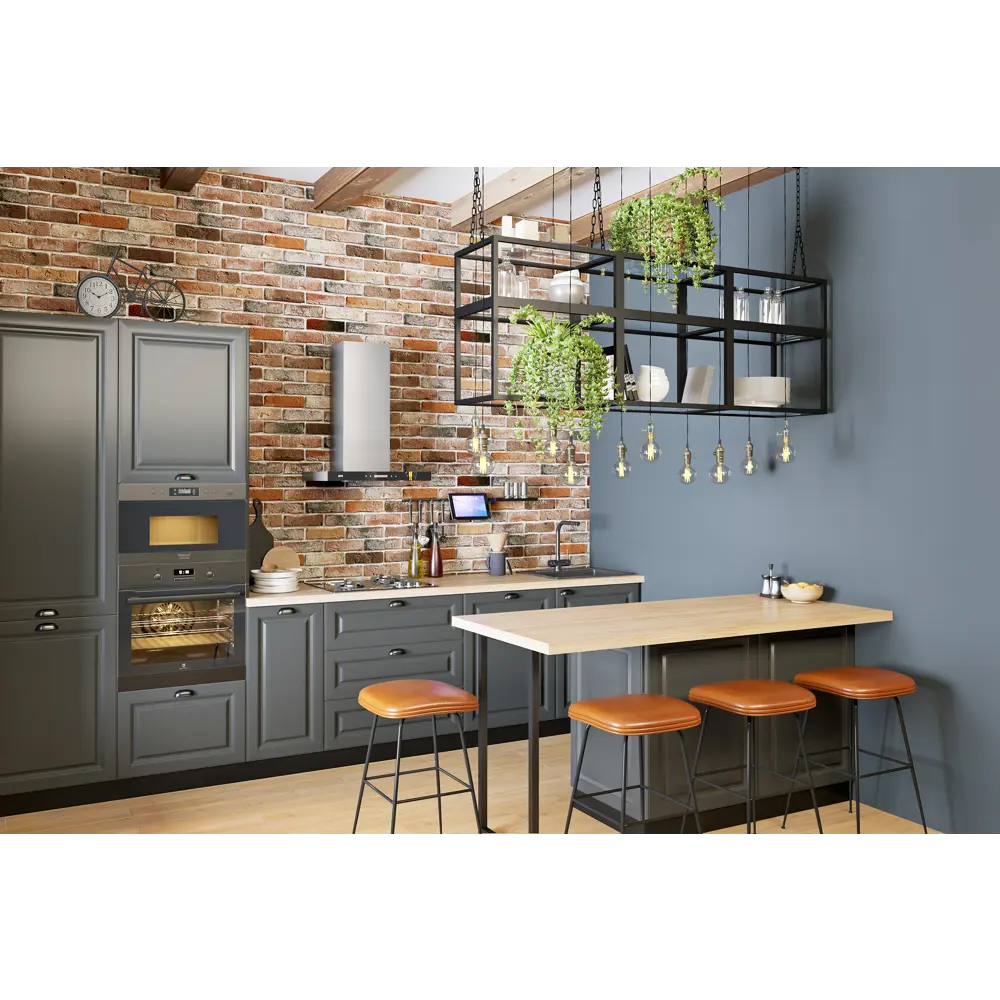 Фото 11 Фасад для кухонного шкафа Мегион 33.1x102.1 см Delinia ID МДФ цвет тёмно-серый