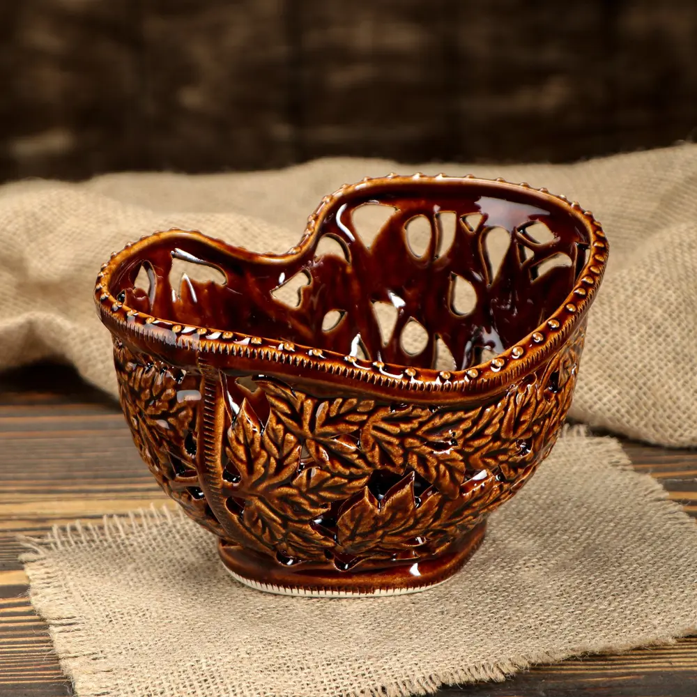 Фото 2 Конфетница Керамика ручной работы керамика 1143557 цвет коричневый Фото 2 Конфетница Керамика ручной работы керамика 1143557 цвет коричневый