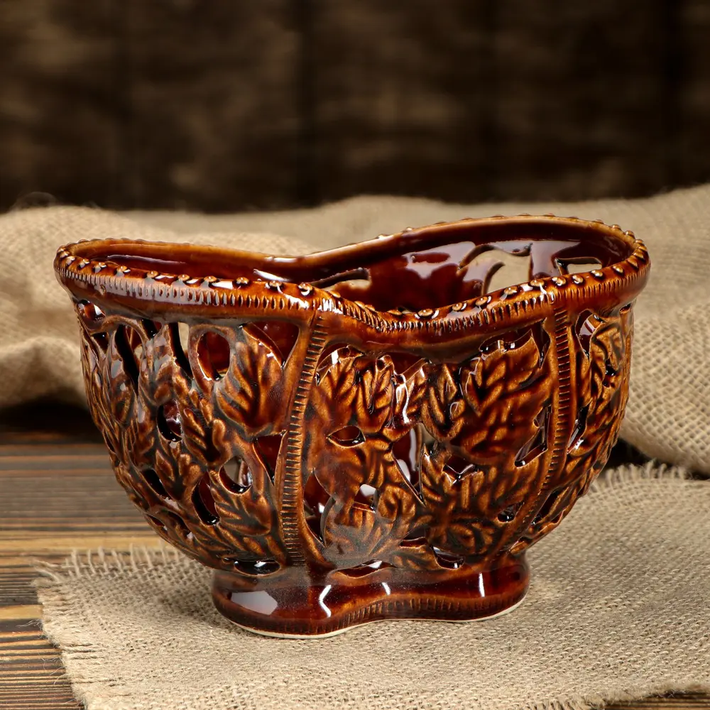 Фото 4 Конфетница Керамика ручной работы керамика 1143557 цвет коричневый Фото 4 Конфетница Керамика ручной работы керамика 1143557 цвет коричневый