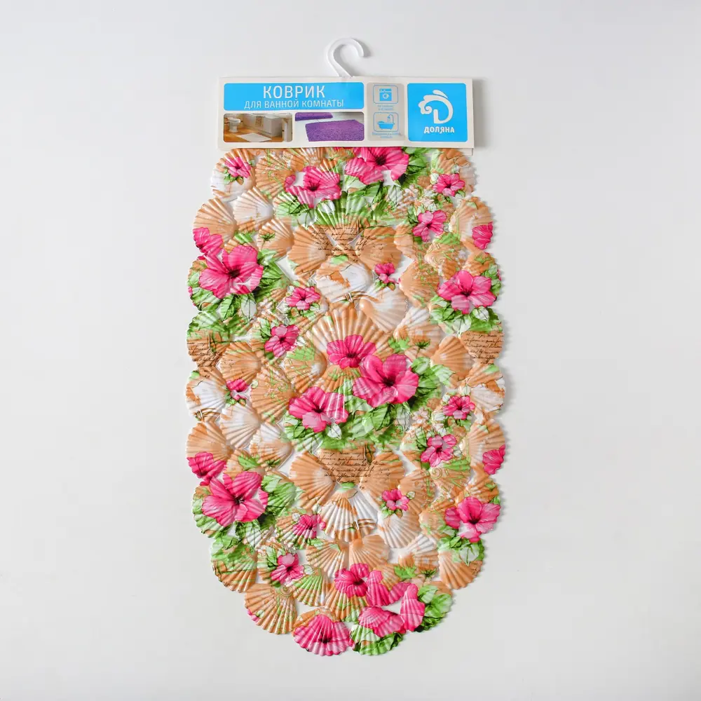 Фото 2 Коврик для ванной Доляна Цветник 35х65см цвет розовый Фото 2 Коврик для ванной Доляна Цветник 35х65см цвет розовый