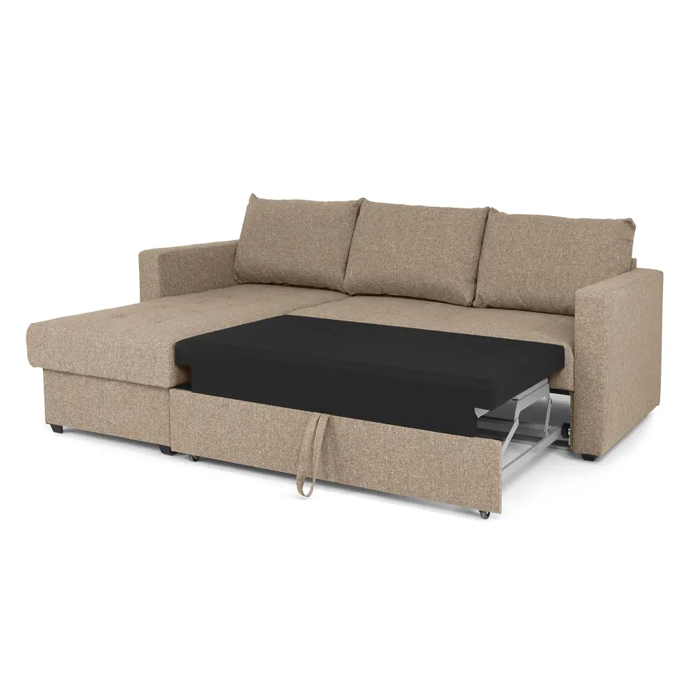 Фото 3 Диван угловой Nrava Comfort 221.60x64x158 см рогожка цвет светло-коричневый Фото 3 Диван угловой Nrava Comfort 221.60x64x158 см рогожка цвет светло-коричневый