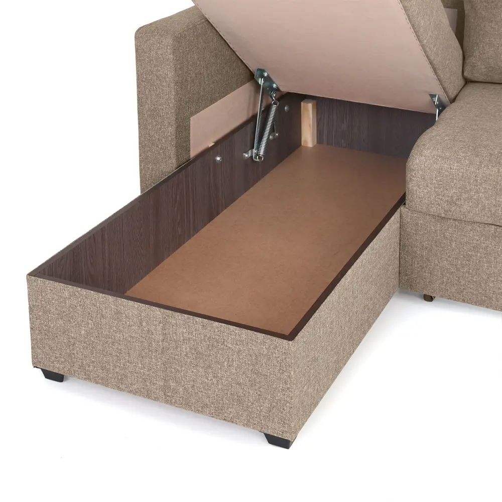 Фото 4 Диван угловой Nrava Comfort 221.60x64x158 см рогожка цвет светло-коричневый Фото 4 Диван угловой Nrava Comfort 221.60x64x158 см рогожка цвет светло-коричневый