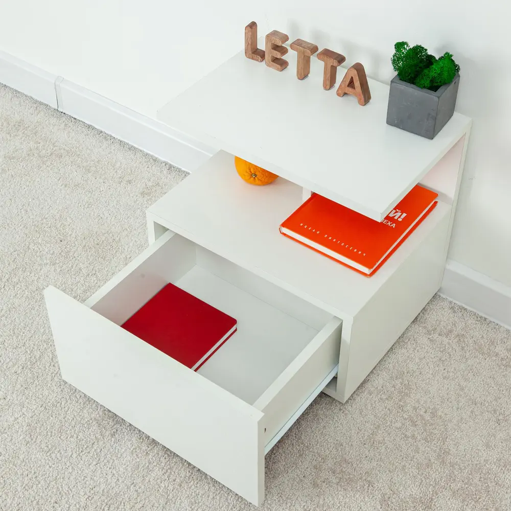 Фото 5 Тумба прикроватная Letta Jazz 40x39.9x34 см цвет белый 2976