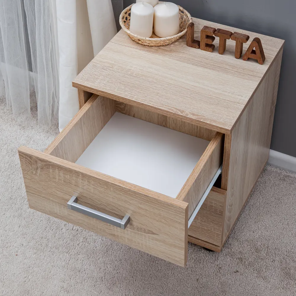 Фото 10 Тумба прикроватная Letta Ультра 40x45x39 см 2 ящика цвет дуб сонома 2550 Фото 10 Тумба прикроватная Letta Ультра 40x45x39 см 2 ящика цвет дуб сонома 2550
