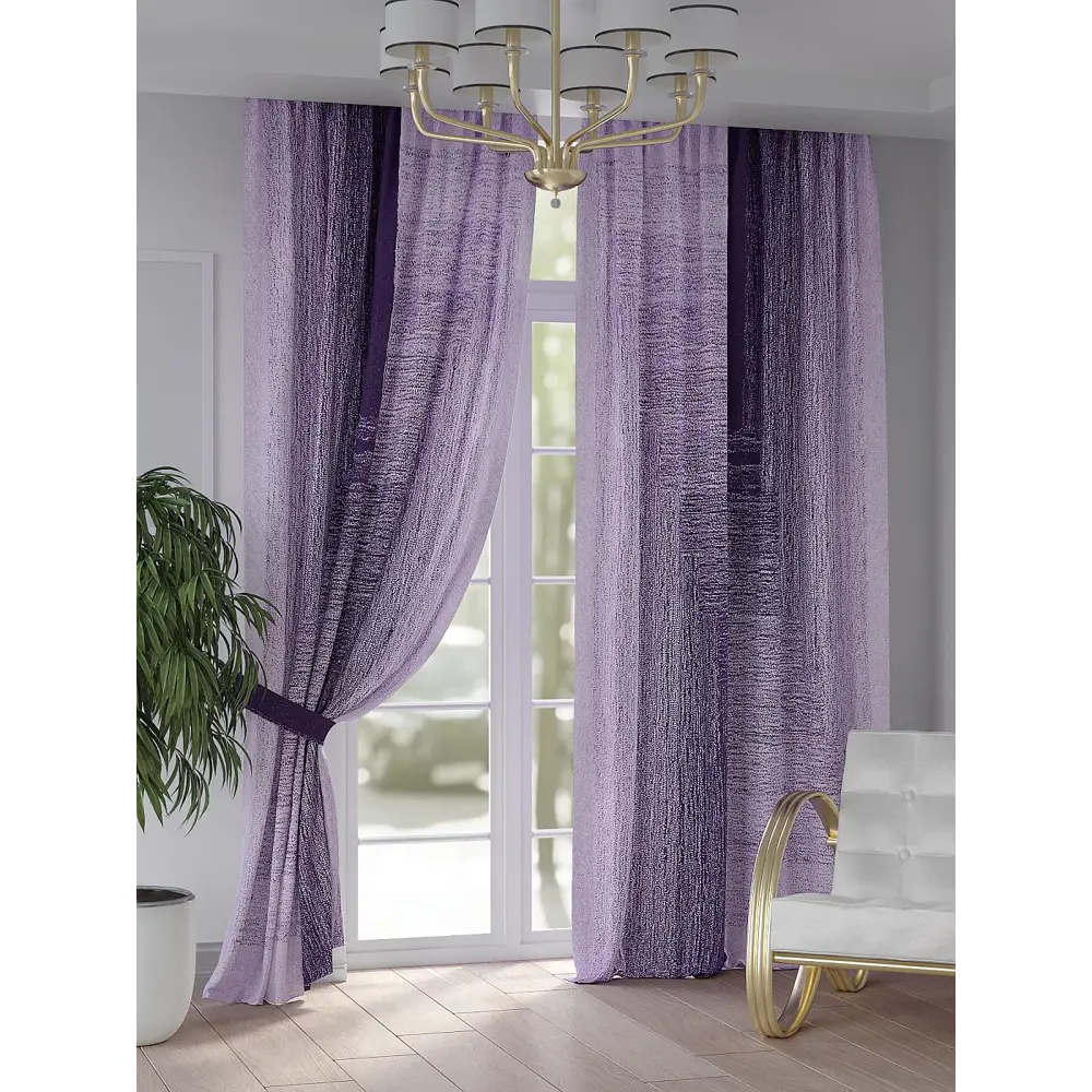 Фото Штора Comfy Way Менриалс TD-948239 на шторной ленте 150x250 см, цвет сиреневый Фото Штора Comfy Way Менриалс TD-948239 на шторной ленте 150x250 см, цвет сиреневый