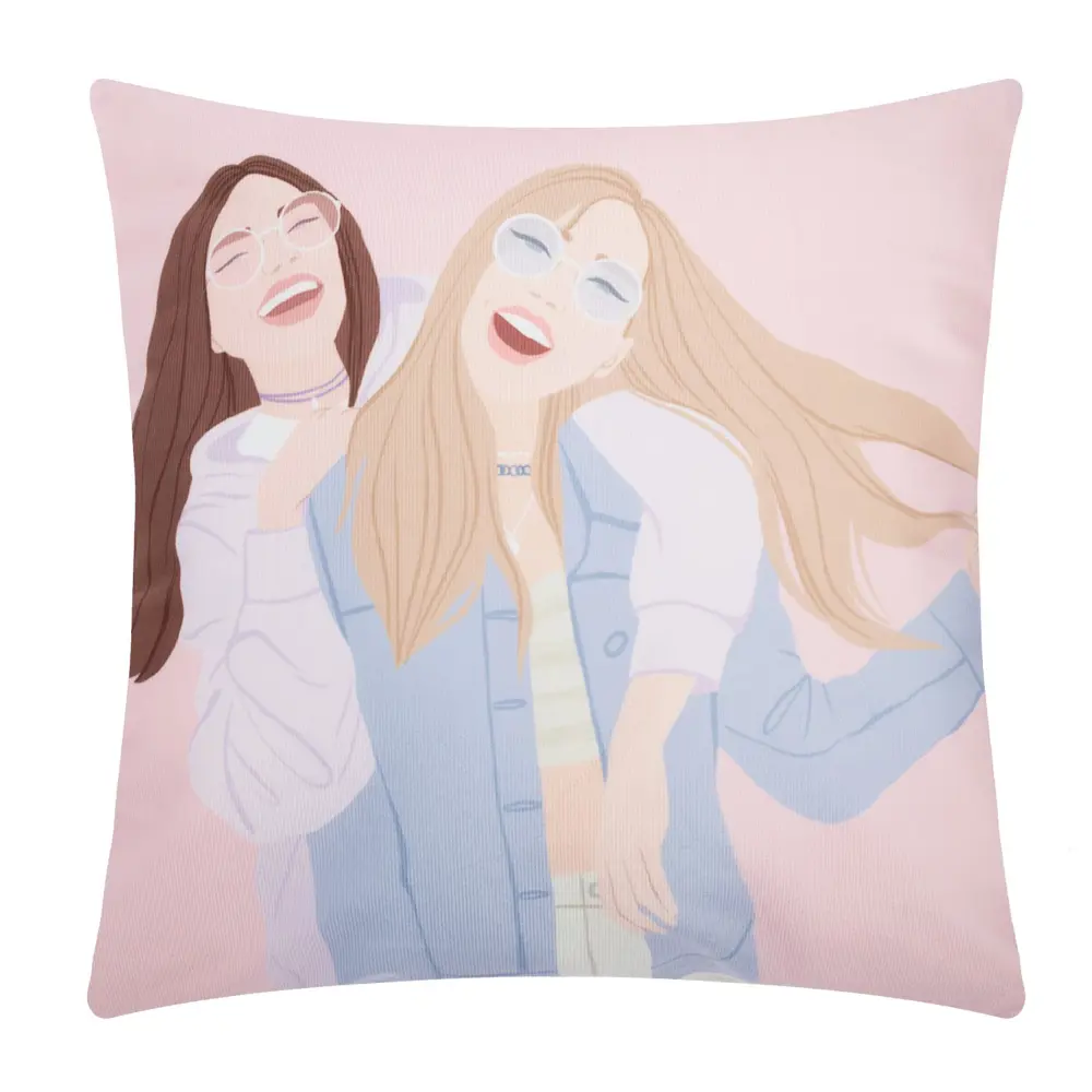 Фото Чехол на подушку Этель "Подружки" 40x40 см 100% п/э велюр