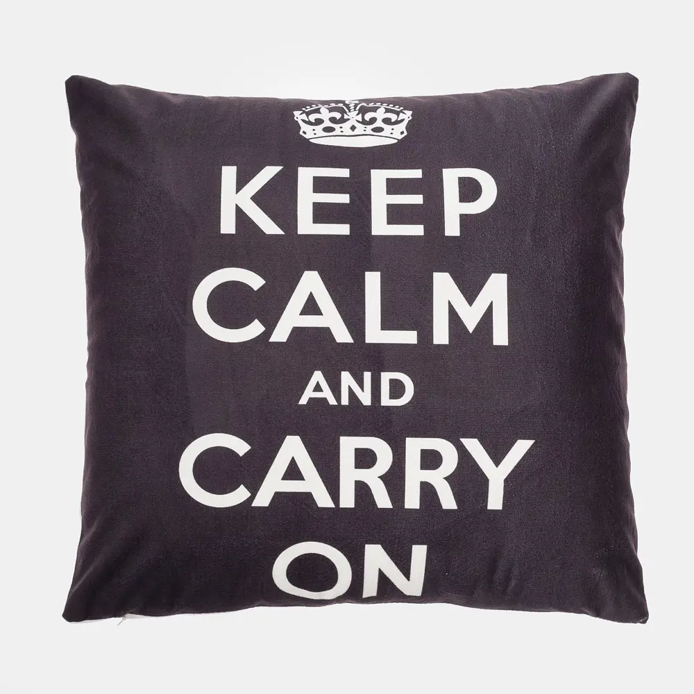 Фото Чехол на подушку Этель "Keep calm" цвет черный 42х42 см, 100% п/э Фото Чехол на подушку Этель "Keep calm" цвет черный 42х42 см, 100% п/э