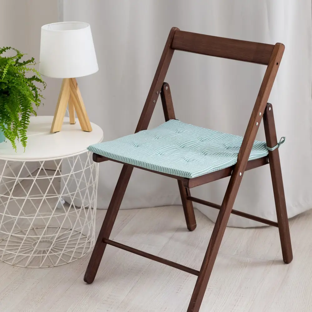 Фото 2 Подушка на стул Этель Классика 40x40 см цвет зеленый