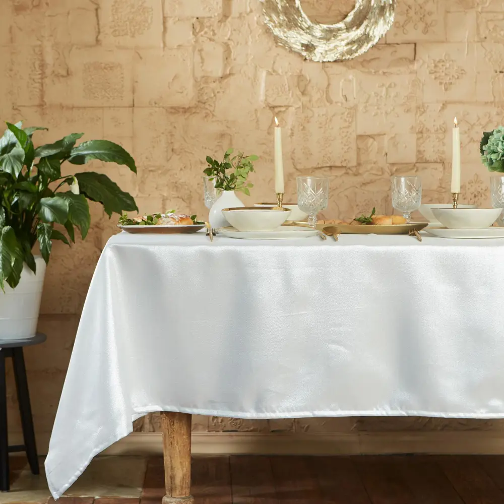 Фото Скатерть Этель Северное сияние 142x220 см, 115 ±10 гр, 100%, цвет серебро Фото Скатерть Этель Северное сияние 142x220 см, 115 ±10 гр, 100%, цвет серебро