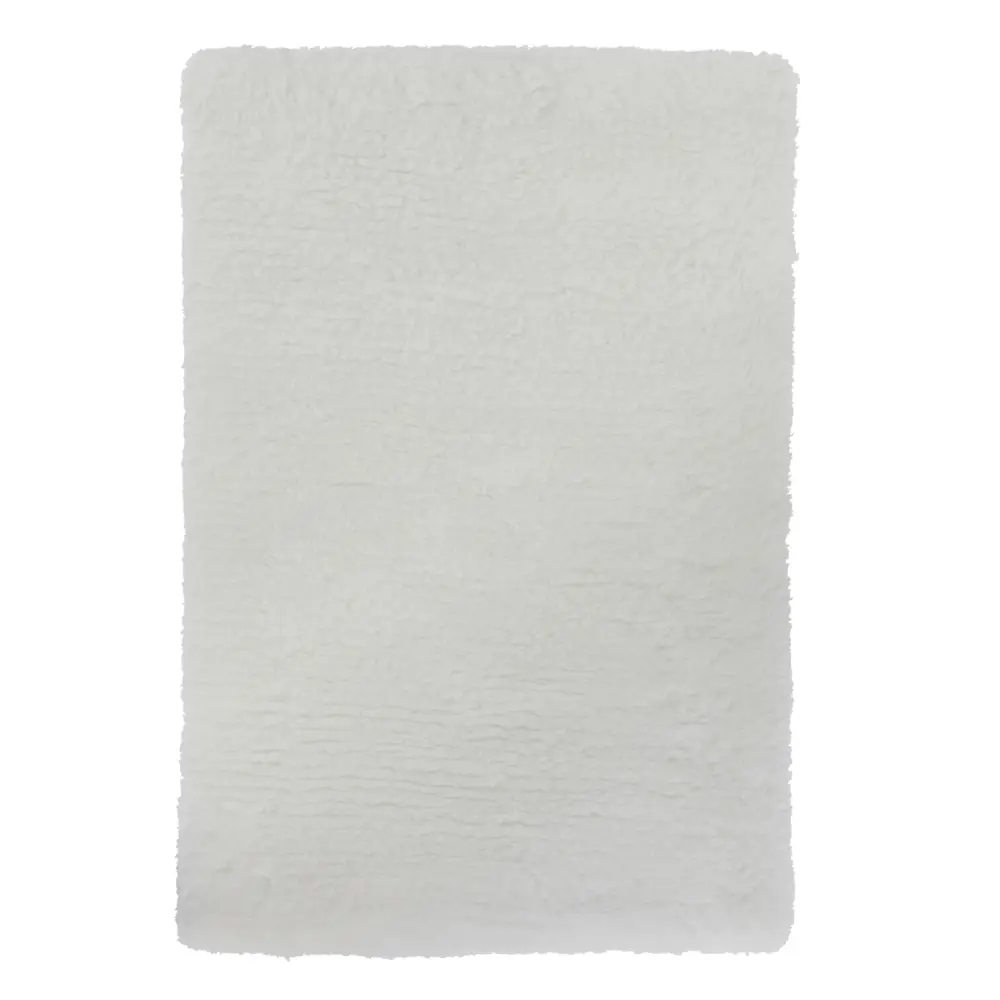 Фото Коврик декоративный из искусственного меха "Snow" 80x120 см цвет белый