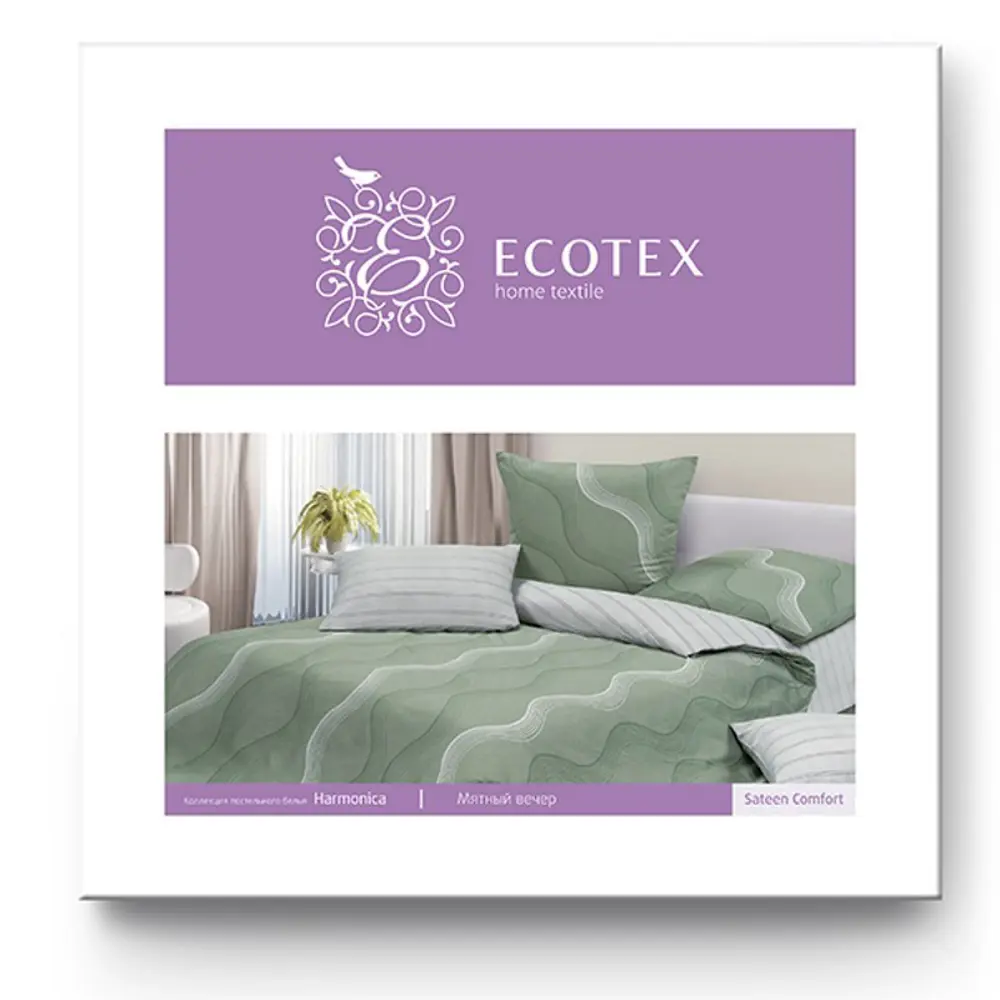 Фото 3 Комплект постельного белья Ecotex Гармоника Дуэт Мятный вечер Фото 3 Комплект постельного белья Ecotex Гармоника Дуэт Мятный вечер